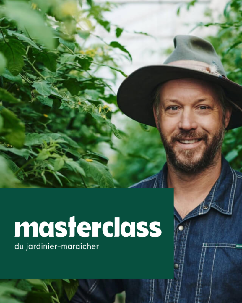 Visuel illustrant la Masterclass développé par Jean Martin Fortier avec l'Institut du Jardinier Maraîcher