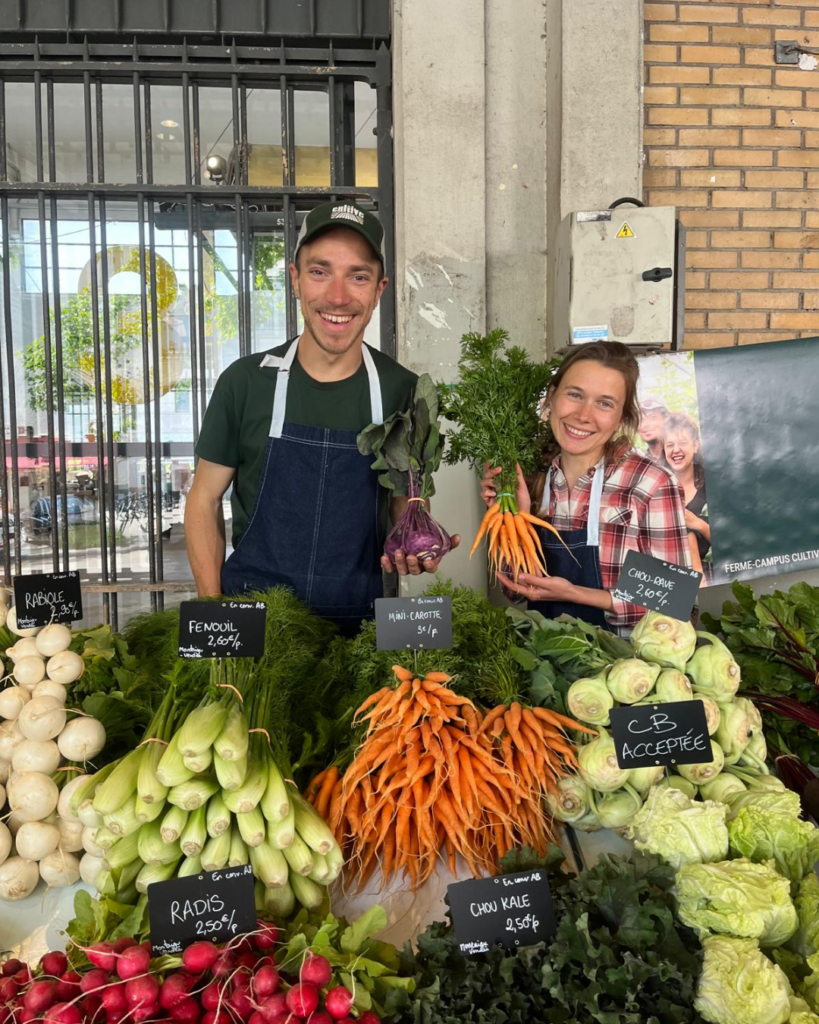 Stand de la Ferme Cultive au marché de Talensac à Nantes